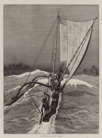A Ceylon Surf Boat by Joseph Nash